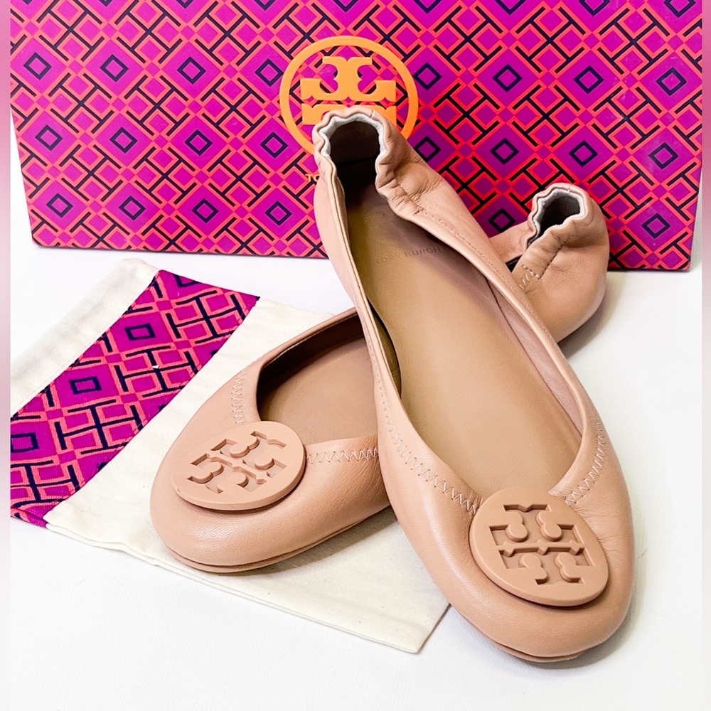 Tory Burch Minnie Travel Ballet With Logo Size 7